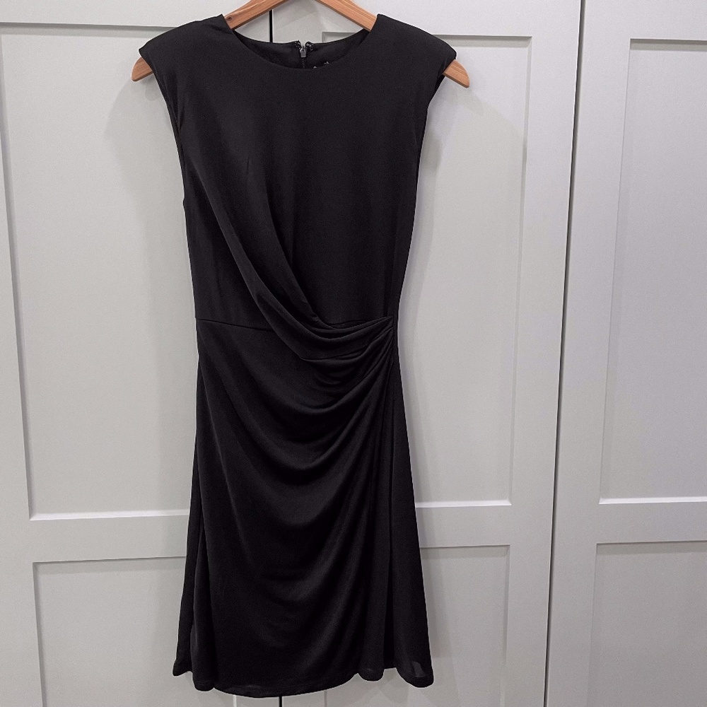Eileen Fisher Black Scoop Neck Cap Sleeve Dress NWT XXS